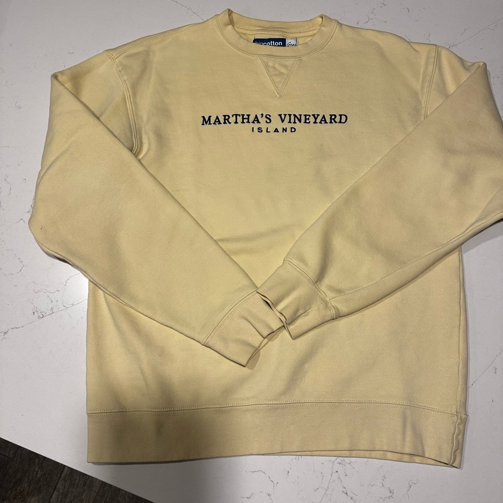Big Cotton Gear Martha’s Vineyard Island Sweatshirt - Pale Yellow Size M